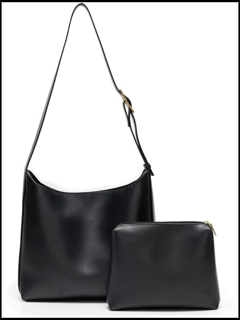 Vegan Leather Bucket Bag Adjustable Strap Tote Designer Hobo Purse Travel Work
